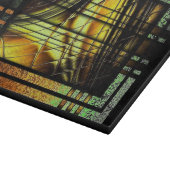 アールデコ入りグリーン及び金ゴールド切断板 カッティングボード (角)