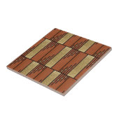 アールデコ入力金ゴールドとタン タイル (側面)