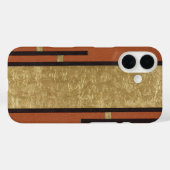 アールデコ入力金ゴールドとタン Case-Mate iPhoneケース (裏面 (横))