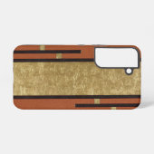 アールデコ入力金ゴールドとタン SAMSUNG GALAXYケース (裏面横)