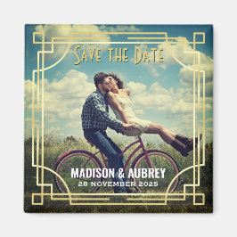 アールデコ写真を追加する日付金ゴールドギャツビー マグネット