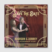 アールデコ写真金ゴールドエレガントの追加日付の保存 (正面)