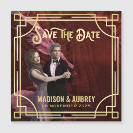 アールデコ写真金ゴールドエレガントの追加日付の保存