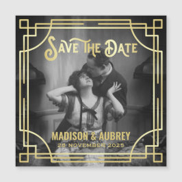 アールデコ写真金ゴールドエレガントの追加日付の保存