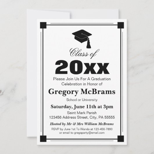 アールデコ卒業党 招待状 (正面)