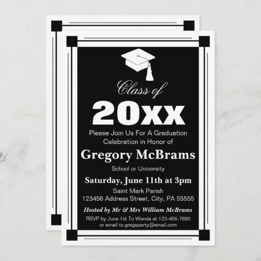 アールデコ卒業党 招待状 (正面/裏面)