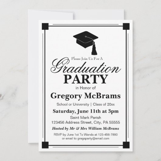 アールデコ卒業党 招待状 (正面)