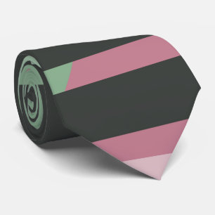 アールデコ合成ピンクと緑#3 ネクタイ