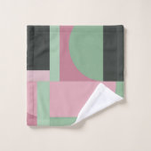 アールデコ合成ピンクと緑#5 バスタオルセット (ウォッシュタオル)