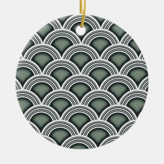アールデコ同心円 セラミックオーナメント (正面)