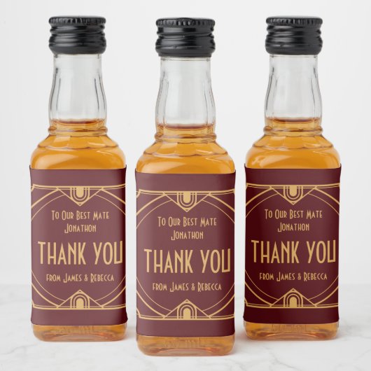 アールデコ名受信者ありがとうBurgundy リキュールボトルラベル (ボトル)