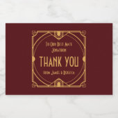 アールデコ名受信者ありがとうBurgundy リキュールボトルラベル (シングルラベル)