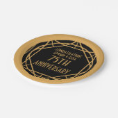 アールデコ名75周年金ゴールドブラック ペーパープレート (アングル)
