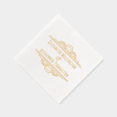 アールデコ名#3の結婚カップル 箔ナプキン (右)