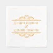 アールデコ名#3の結婚カップル 箔ナプキン (正面)