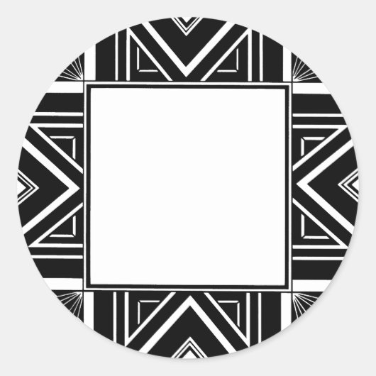 アールデコ図形 ラウンドシール (正面)