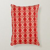 アールデコ壁紙パターン赤と白- アクセントクッション (正面(垂直))