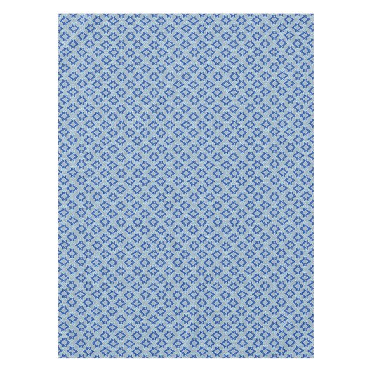 アールデコ壁紙パターン，グレー/グレーと青 テーブルクロス (正面)