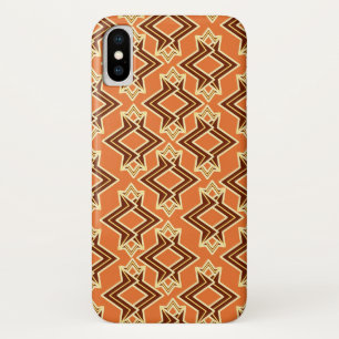 アールデコ壁紙パターン,テラコッタ/錆 iPhone X ケース