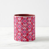 アールデコ壁紙パターン、バーガンディーワイン マグカップ (中央)