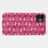 アールデコ壁紙パターン、バーガンディーワイン Case-Mate iPhoneケース (裏面(横))