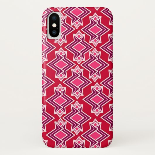 アールデコ壁紙パターン、バーガンディーワイン Case-Mate iPhoneケース (裏面)