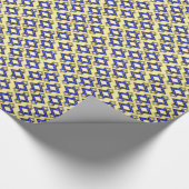 アールデコ壁紙パターン、ベージュおよびブルー ラッピングペーパー (角)