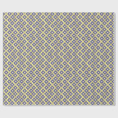 アールデコ壁紙パターン、ベージュおよびブルー ラッピングペーパー (フラット)