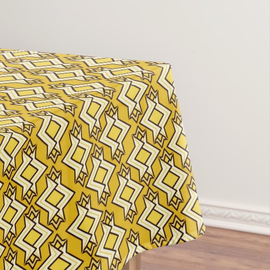 アールデコ壁紙パターン、マスタード金ゴールド テーブルクロス (インサイチュ)