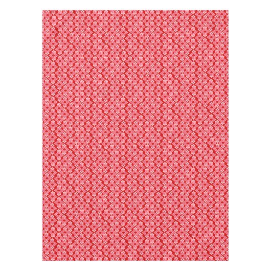 アールデコ壁紙パターン、濃い赤とピンク テーブルクロス (正面)