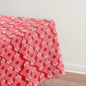 アールデコ壁紙パターン、濃い赤とピンク テーブルクロス (インサイチュ)