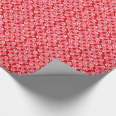 アールデコ壁紙パターン、濃い赤とピンク ラッピングペーパー (角)