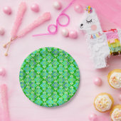 アールデコ壁紙パターン、玉緑 ペーパープレート (パーティー)