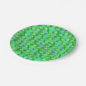 アールデコ壁紙パターン、玉緑 ペーパープレート (アングル)