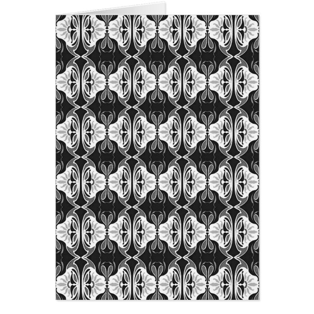 アールデコ壁紙パターン – 白黒 (正面)