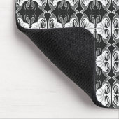 アールデコ壁紙パターン – 白黒 マウスパッド (コーナー)