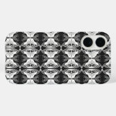 アールデコ壁紙パターン – 白黒 Case-Mate iPhoneケース (裏面 (横))