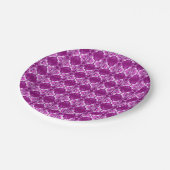 アールデコ壁紙パターン – 紫と白 ペーパープレート (アングル)