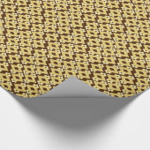 アールデコ壁紙パターン、茶色および金ゴールド ラッピングペーパー (角)