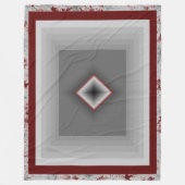 アールデコ大理石デザイン；濃い赤 フリースブランケット (正面)