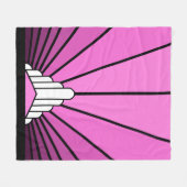 アールデコ太陽のピンクフリースブランケット フリースブランケット (正面(横))