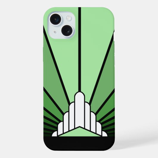 アールデコ太陽の緑 iPhoneケース (裏面)