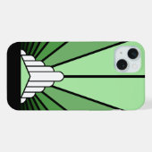 アールデコ太陽の緑 iPhoneケース (裏面横)