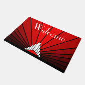 アールデコ太陽の赤 ドアマット (アングル)