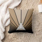 アールデコ太陽の黄褐色 クッション (ブランケット)