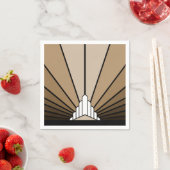 アールデコ太陽の黄褐色 スタンダードカクテルナプキン (インサイチュ)