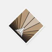 アールデコ太陽の黄褐色 スタンダードカクテルナプキン (角)