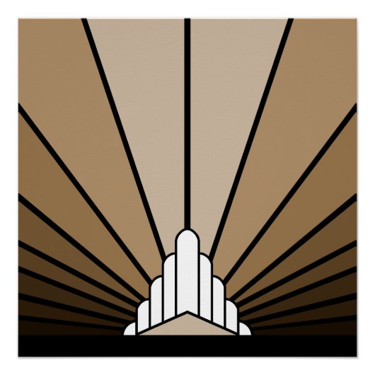 アールデコ太陽の黄褐色 ポスター (正面)