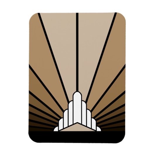 アールデコ太陽の黄褐色 マグネット (縦)