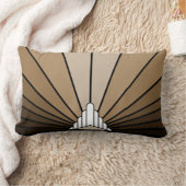 アールデコ太陽の黄褐色 ランバークッション (ブランケット)